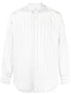 Comme Des Garçons Striped Shirt With Button-down Collar And Pocket In Multicolour