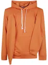 Comme Des Garçons Hooded Knit Sweatshirt Drawstring Detail In Orange