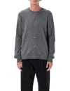 Comme Des Garçons V-neck Long-sleeved Sweater In Gray