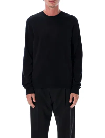 Comme Des Garçons Merino Wool Crewneck Sweater In Black