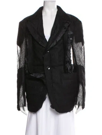 Pre-owned Comme Des Garçons Merino Wool Denim Jacket In Black