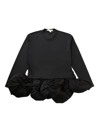 Comme Des Garçons Mesh-detailing Blouse In Black