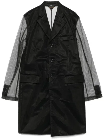 COMME DES GARÇONS MESH-OVERLAY COAT