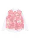 Comme Des Garçons Crinkle Layered Button-down Tulle Shirt In Pink