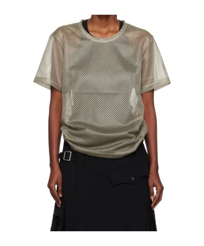 Comme Des Garçons Mesh T-shirt In Gray