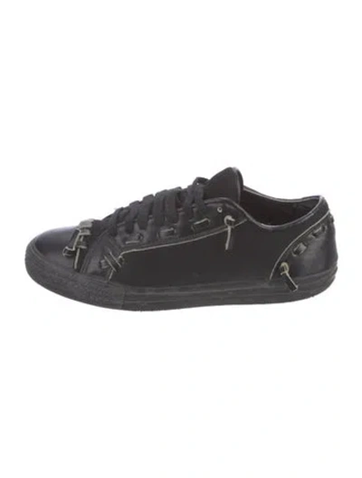 Pre-owned Comme Des Garçons Mesh Whipstitch Trim Sneakers In Black