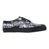 Comme Des Garçons Message Printed Leather Vulcanized Sneakers In Multi