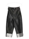 Comme Des Garçons Metallic Cropped Trousers In Black