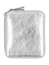 Comme Des Garçons Metallic Zip Around Wallet In Metallic