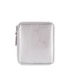 Comme Des Garçons Metallic Zip Wallet In White