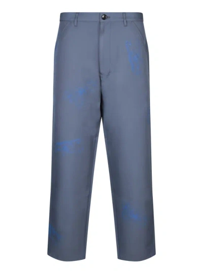 Comme Des Garçons Mid-rise Trousers In Blue