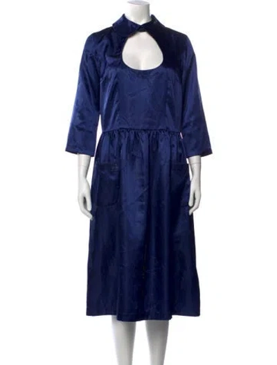 Pre-owned Comme Des Garçons Midi Length Dress In Blue