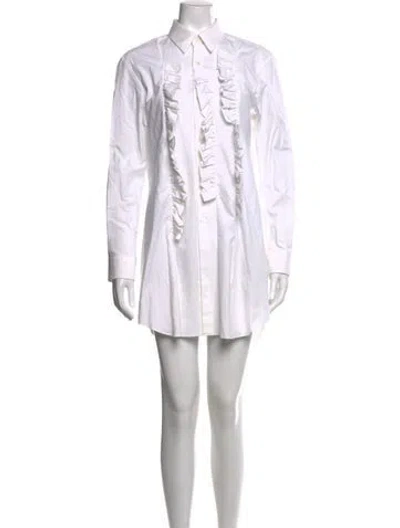 Pre-owned Comme Des Garçons Midi Length Dress In White