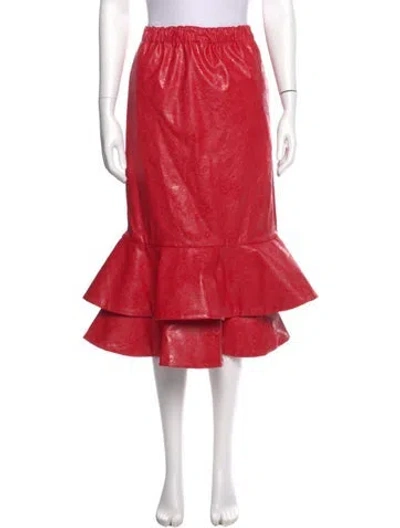 Pre-owned Comme Des Garçons Midi Length Skirt In Red