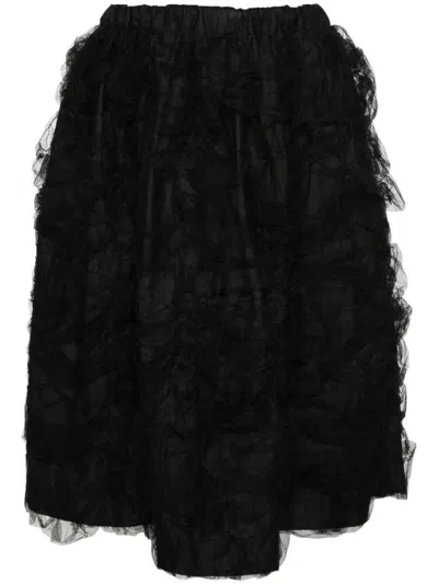 Comme Des Garçons Nylon Midi Skirt M In Black
