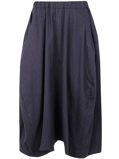 Comme Des Garçons Midi Skirt In Blue