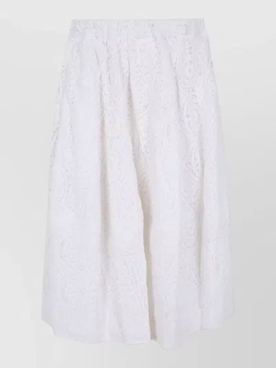 Comme Des Garçons Midi Skirt Lace Floral Balloon Cut In White