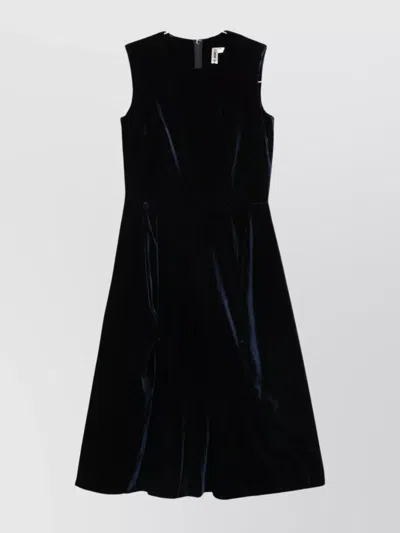 Comme Des Garçons Midi Velvet Dress Sleeveless Design In Black