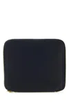 Comme Des Garçons Midnight Blue Leather Wallet In Black