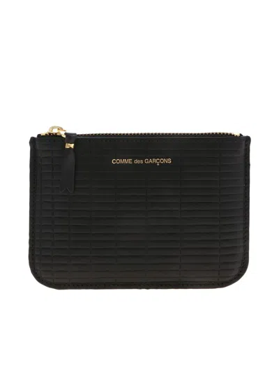 Comme Des Garçons Mini Clutch In Black With Geometric Pattern