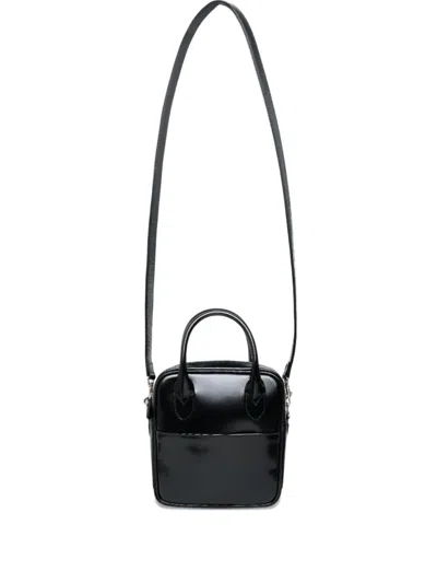 Comme Des Garçons Mini Leather Tote Bag In Black