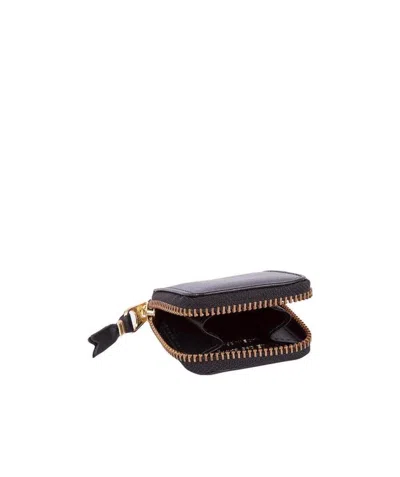 Comme Des Garçons Mini Zip-around Leather Wallet In Black