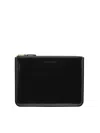 Comme Des Garçons Mirror Inside Logo Zip Pouch Wallet In Black