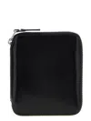 Comme Des Garçons Calfskin Compact Wallet Gold-tone Hardware In Black