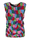 Comme Des Garçons Multicolor Ruched Tank Top In Multicolour