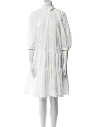 Pre-owned Comme Des Garçons Mock Neck Knee-length Dress In White