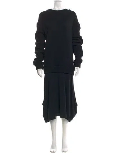 Pre-owned Comme Des Garçons Mock Neck Long Dress In Black