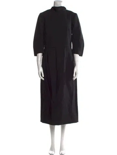 Pre-owned Comme Des Garçons Mock Neck Long Dress In Black