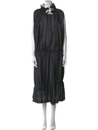Pre-owned Comme Des Garçons Mock Neck Long Dress In Gray