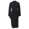 Comme Des Garçons Comme Des Garcons Mock Neck Peplum Midi Dress In Black