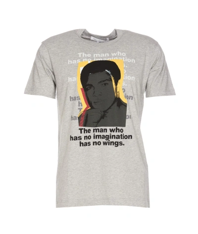 Comme Des Garçons Muhammad Ali Print T-shirt In Grey