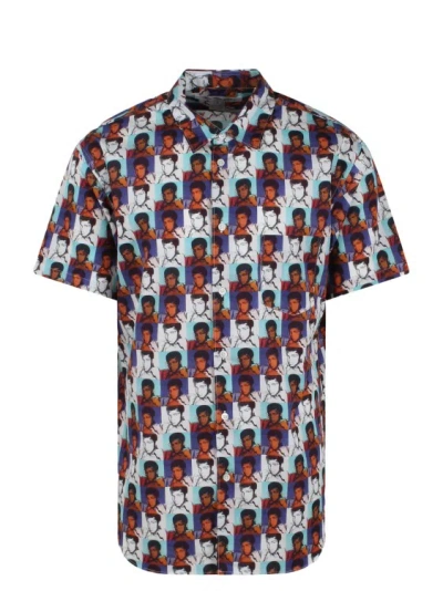 Comme Des Garçons Andy Warhol Printed Cotton Poplin Shirt In Blue