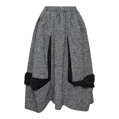 Comme Des Garçons Multi Fabric Puff Skirt In Silver