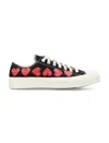 Comme Des Garçons Multi Heart Low Top In Black