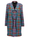 Comme Des Garçons Check Coat In Multicolor