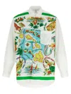 Comme Des Garçons Patterned Cotton Poplin Shirt With Contrast Details In Multi