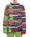 COMME DES GARÇONS MULTICOLOR DRAPED EFFECT PATCH SWEATER