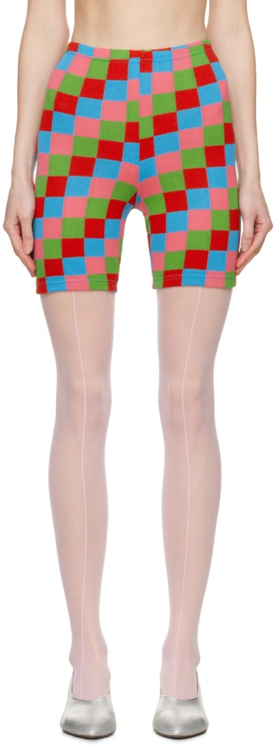 Comme Des Garçons Multicolor Intarsia Shorts In 1 Multi