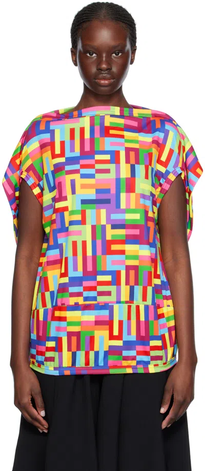 Comme Des Garçons Multicolor Printed T-shirt In Multicolour