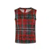 COMME DES GARÇONS MULTICOLOR TARTAN PLEATED TOP