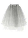 Comme Des Garçons Multilayered Asymmetric Tulle Skirt With Side Pockets In Multicolor