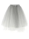 Comme Des Garçons Multilayered Asymmetric Tulle Skirt With Side Pockets In Gray