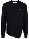 Comme Des Garçons Asymmetric Hem Wool Jumper In Navy Blue