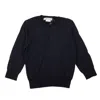 Comme Des Garçons Navy Blue Crewneck Pullover Sweater In Multi