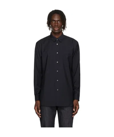 Comme Des Garçons Navy Blue Logo Shirt