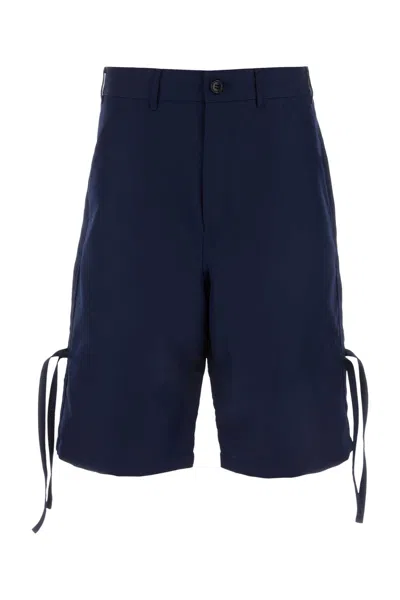 Comme Des Garçons Navy Blue Polyester Bermuda Shorts